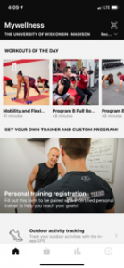 A screenshot of the MyWellness app