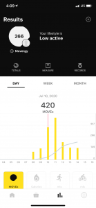A screenshot from the MyWellness app