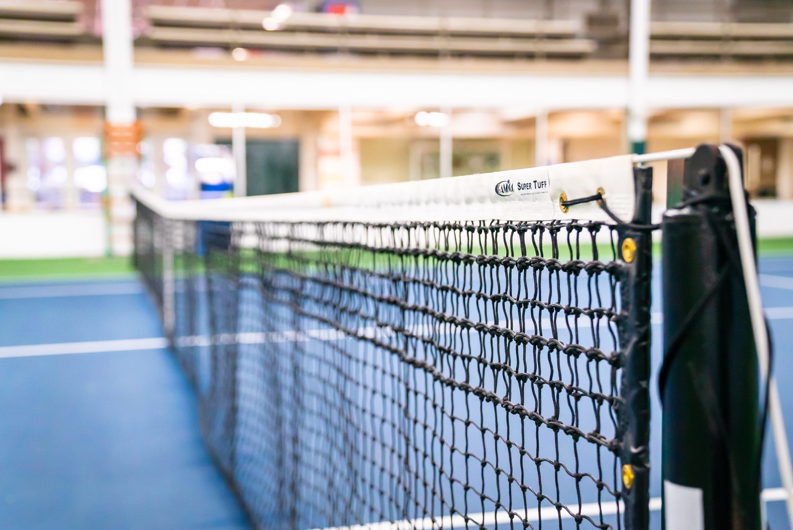 A photo of a tennis net at Nielsen Tennis Stadium.