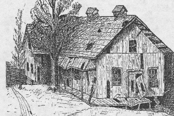 Drawing of the Old Shed which is run down and has a bunch of holes in it.