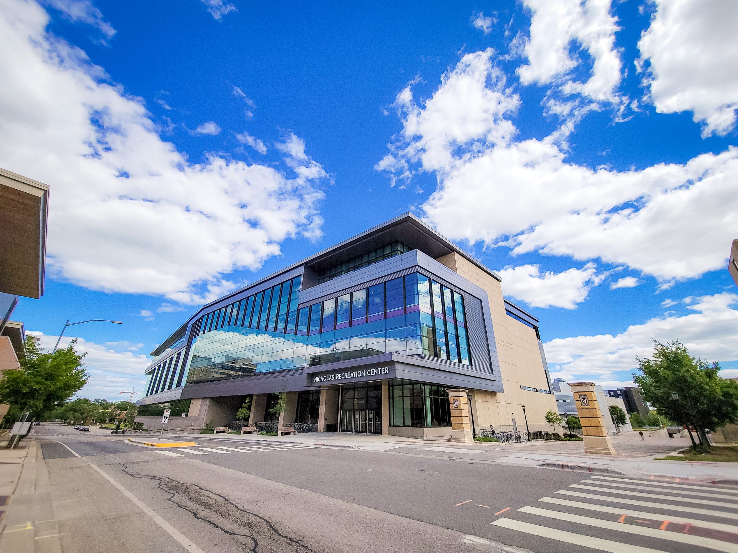 An exterior photo of the Nicholas Recreation Center