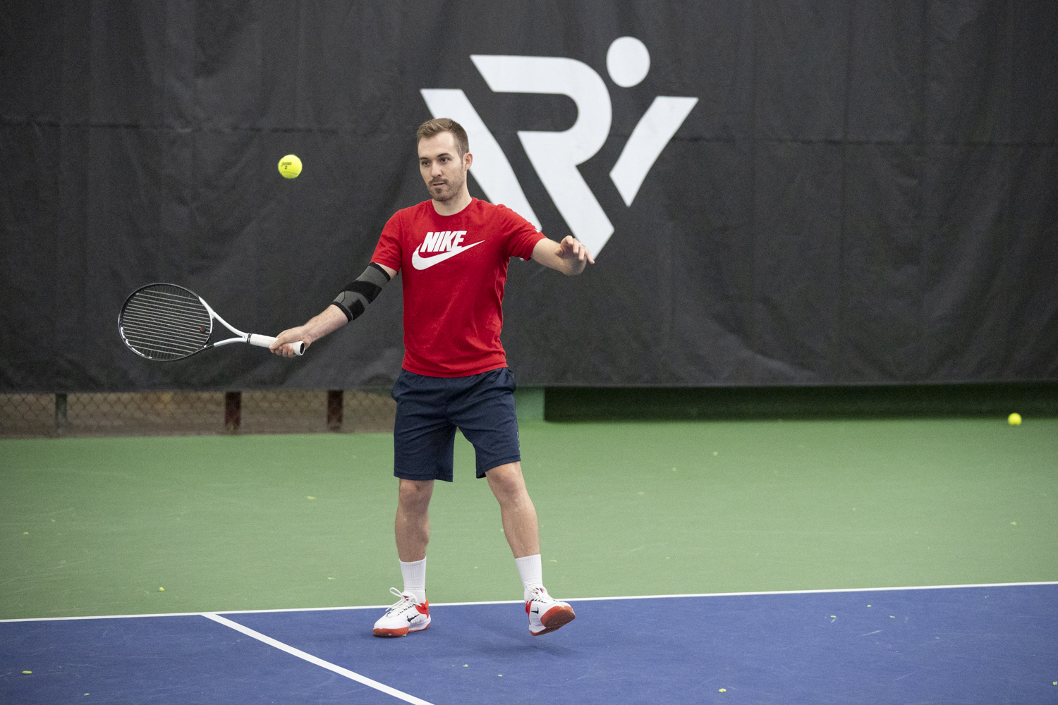 Photo of a tennis player during a game.