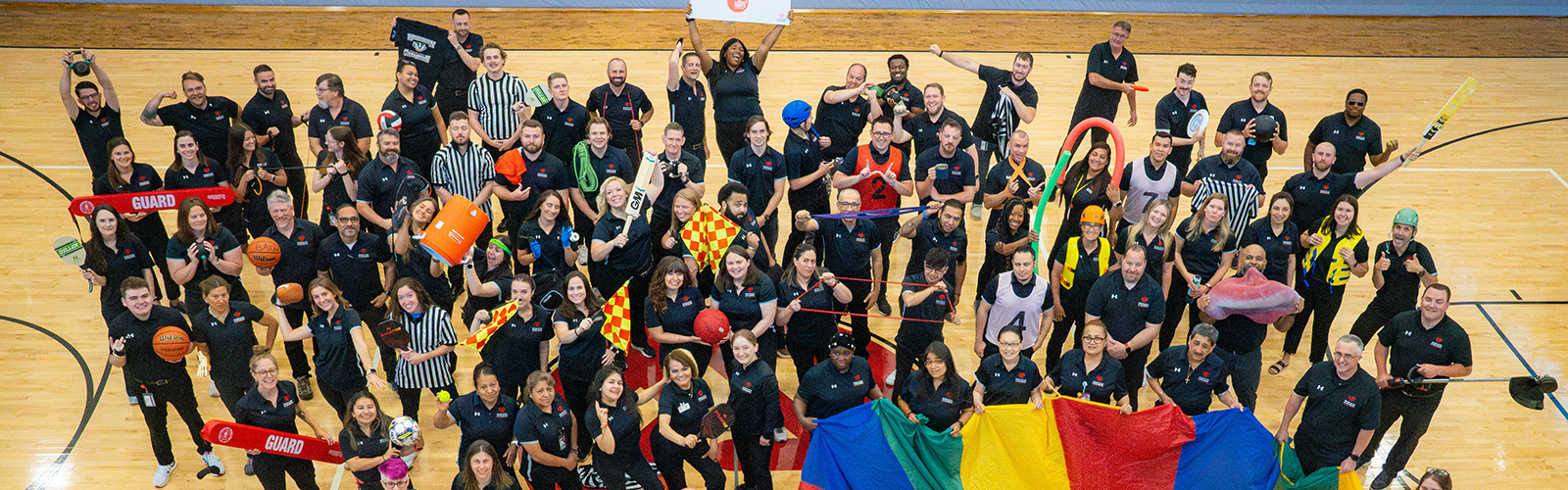 Full Rec Well professional staff with assorted props and poses intended to be silly in nature.