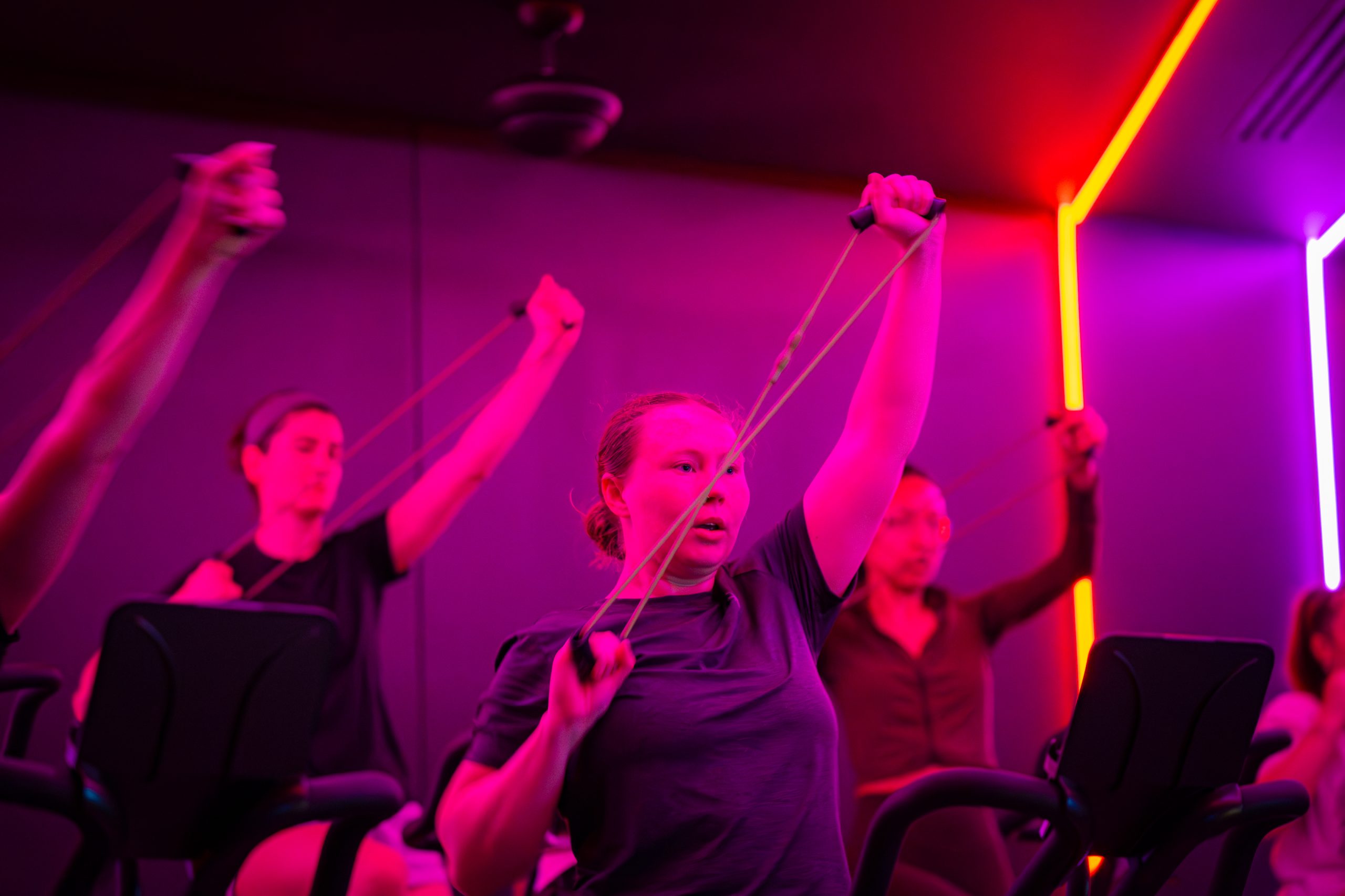 Members participate in a Rhythm Intervals class.