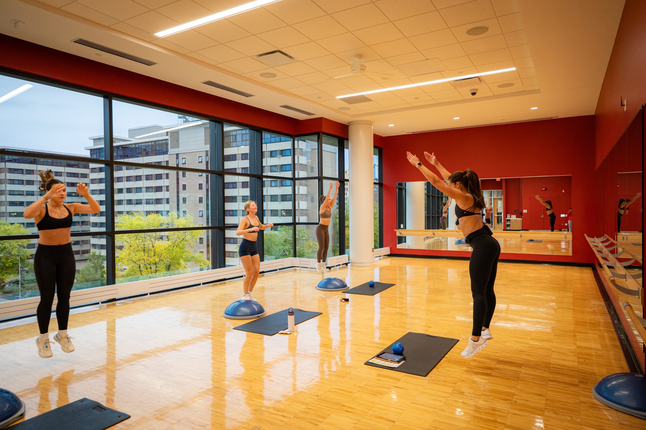 Rec Well members participate in the Tabata Core High Intensity Interval Training class in the Balance Studio at the Nick on Tuesday, October 14, 2025.