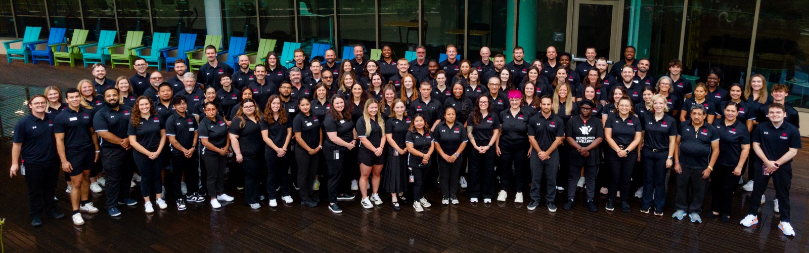 A group photo of the entire professional staff at UW-Madison Recreation and Wellbeing.